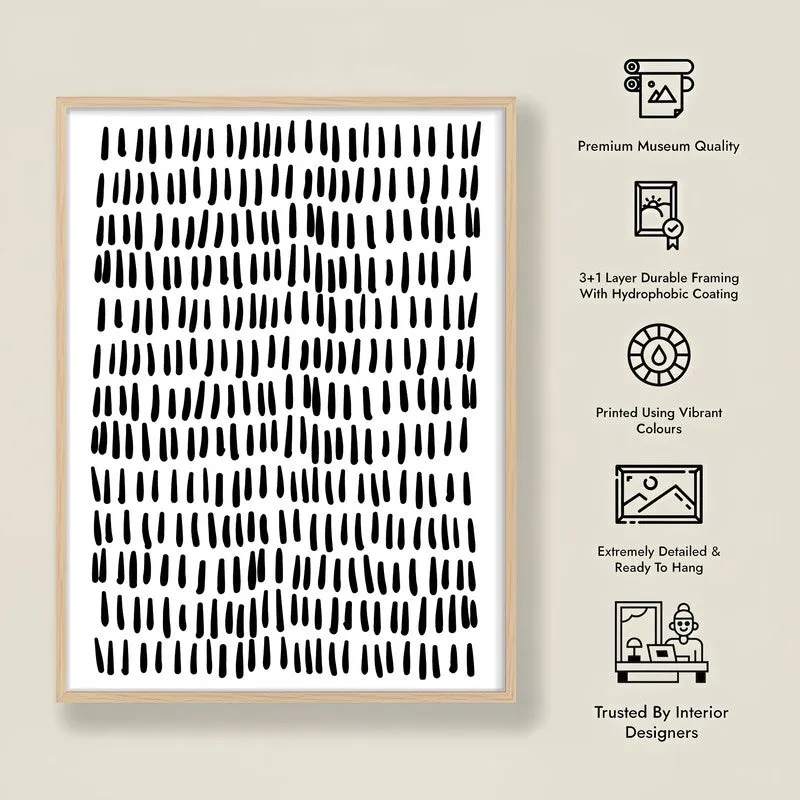 Ink & Doodle Framed Canvas Archival Canvas Wall Painting - Natural Brown Frame media 7