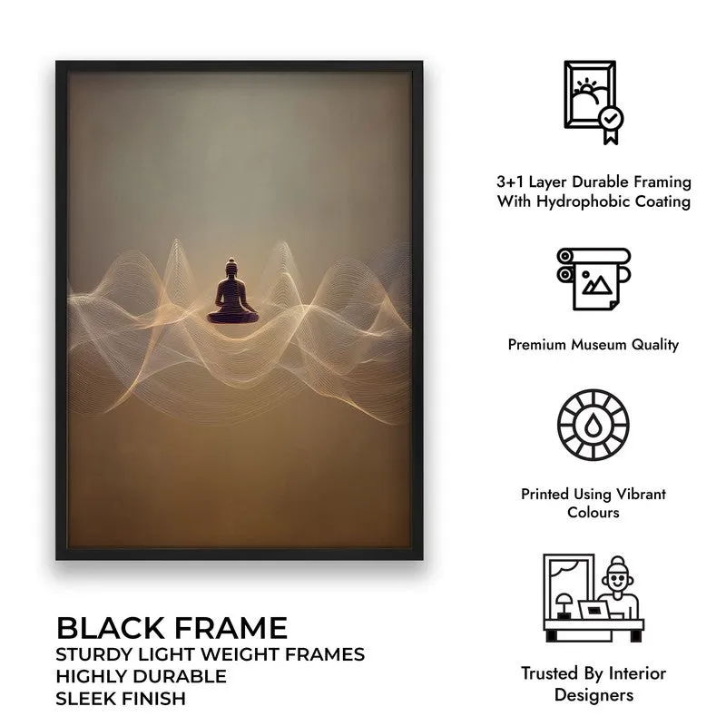 Buddha In Tranquil Harmony II Archival Paper Wall Painting With Black Frame media 9