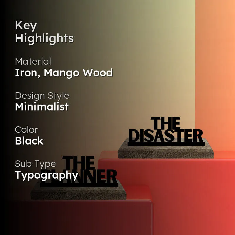 Disaster Planner Typography Showpiece - Set Of Two media 2