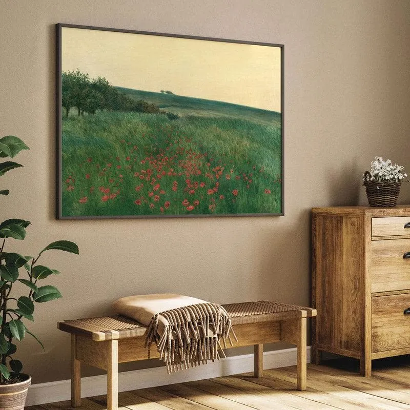 Red Poppies Canvas Wall Painting - Black Frame media 5