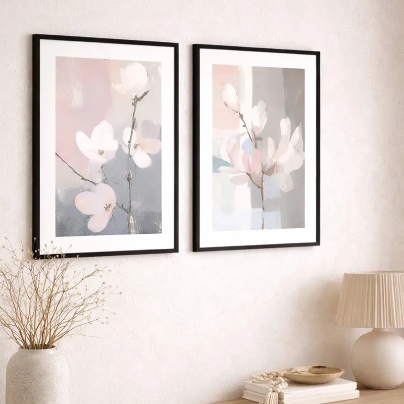 Flora Pastels Wall Art With Frame - Set Of Two media 3