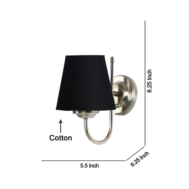 Altura Conical Fabric & Metal Wall Lamp - Black media 4