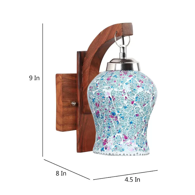 Glama Forma Mosaic Glass & Wooden Wall Lamp media 4