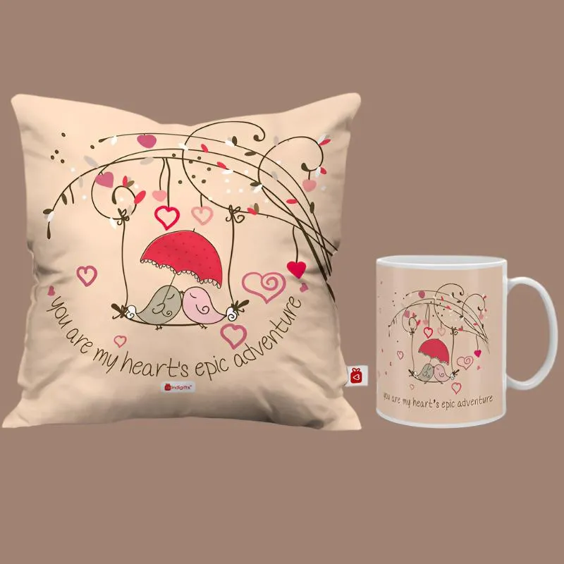 Love Owls Cushion Cover & Mug (300 ML) - Two Piece Set media 1