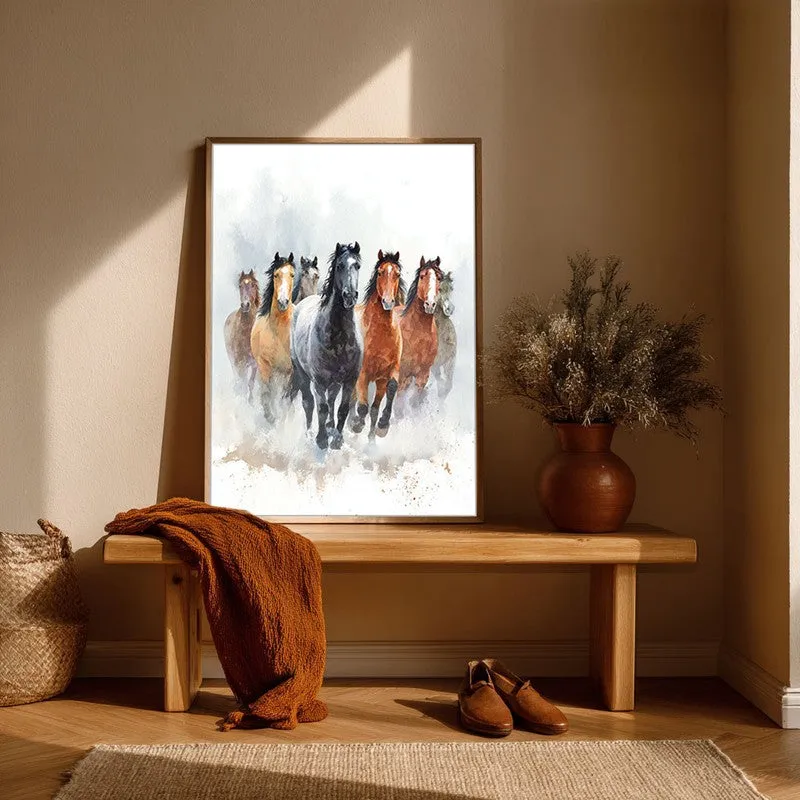 Horse of Freedom Wall Painting With Brown Frame media 6