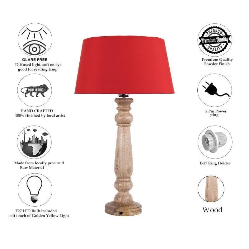 Blissful Beam Fabric Table Lamp - Brown,Red media 7