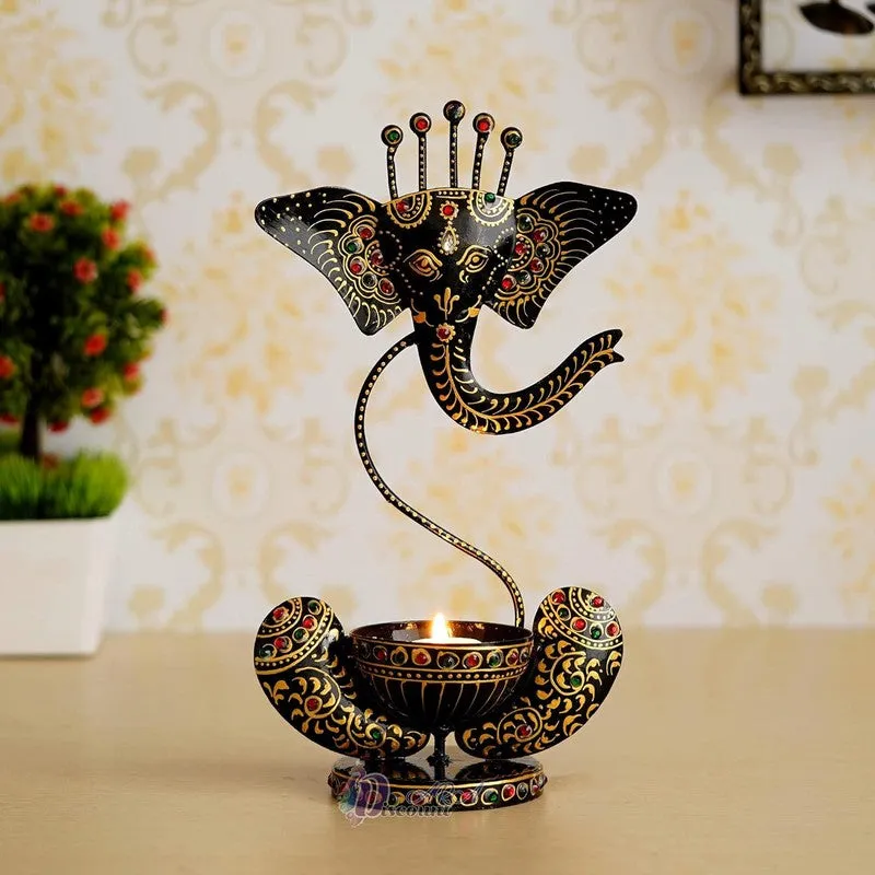 Aureum Glow Premium Candle Holder - Black,Gold media 1