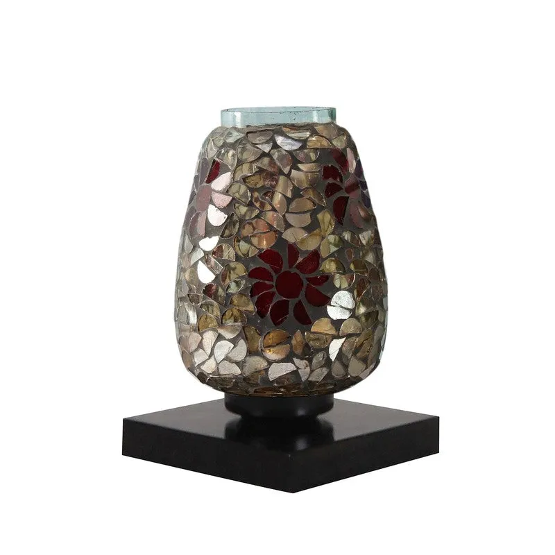 Sparkleon Mosaic Glass Table Lamp With Wooden Base - Multicolor media 6