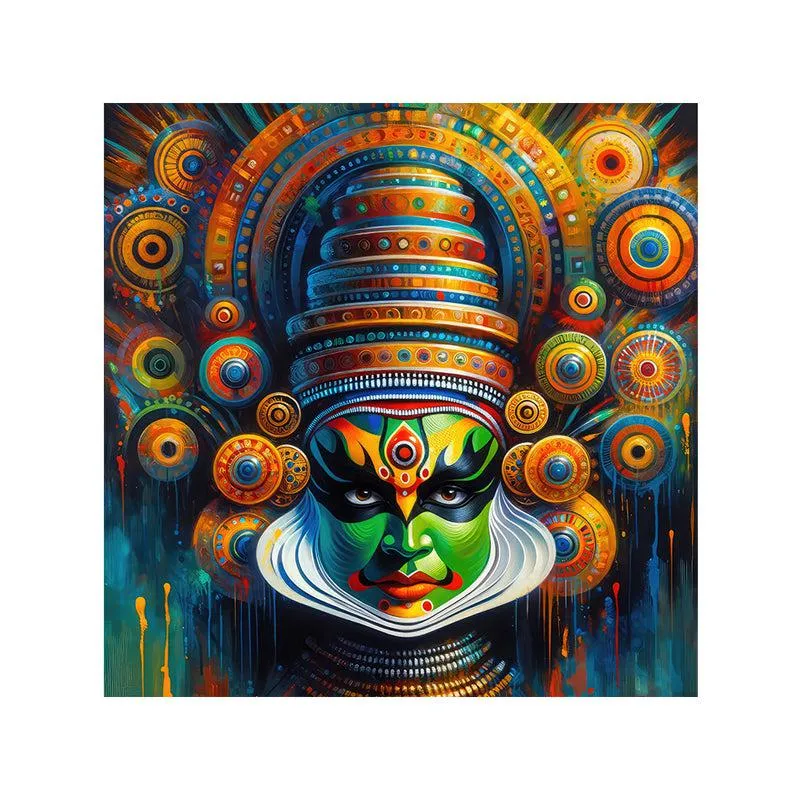 Kerala Kathakali Face Poly Canvas Wall Painting media 4
