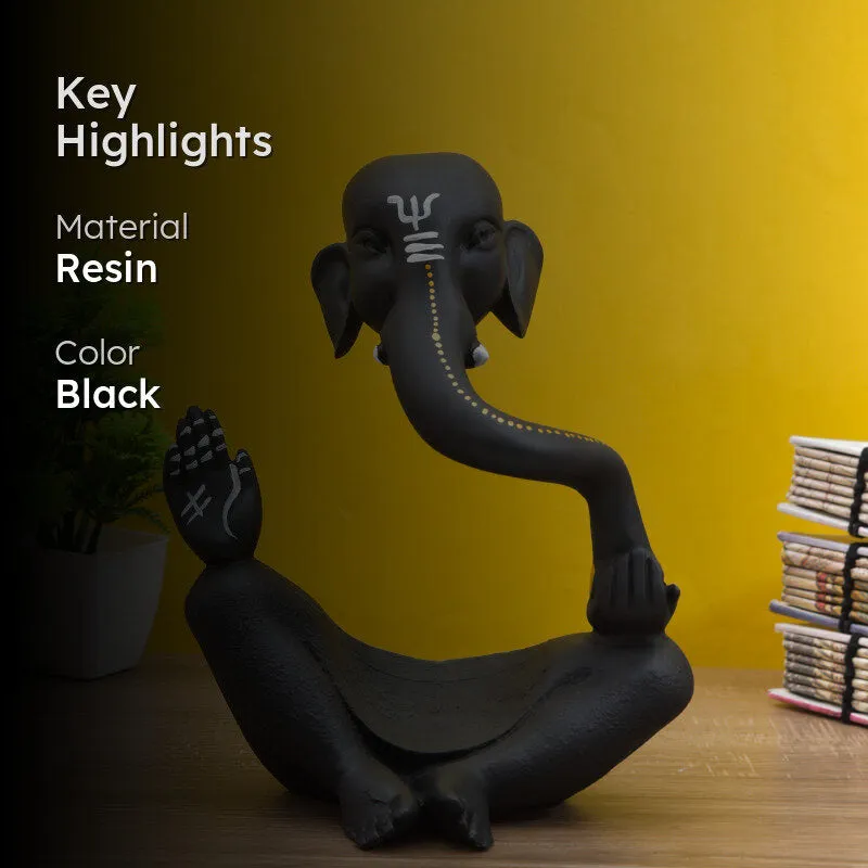 Ganapati Resin Idol - Black media 2
