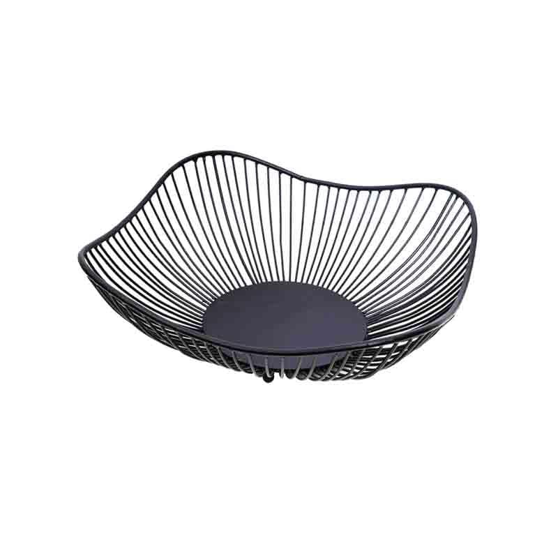 Elegant Black Metal Fruit Basket media 3