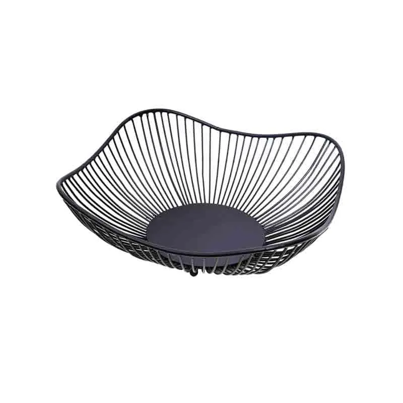 Elegant Black Metal Fruit Basket media 3