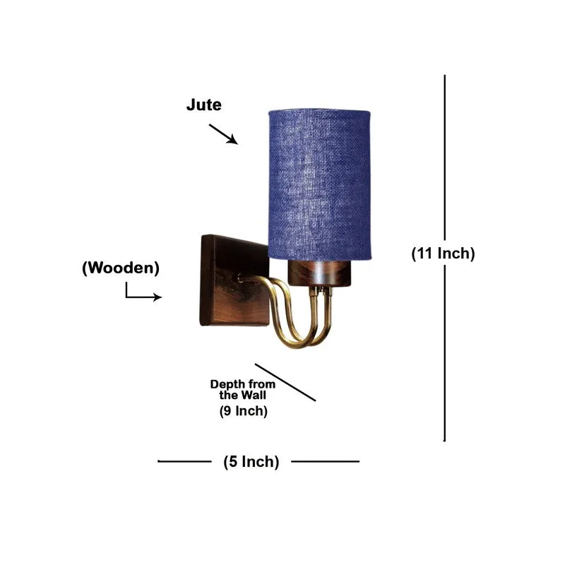 Gilded Arch Jute Wall Lamp - Blue media 7
