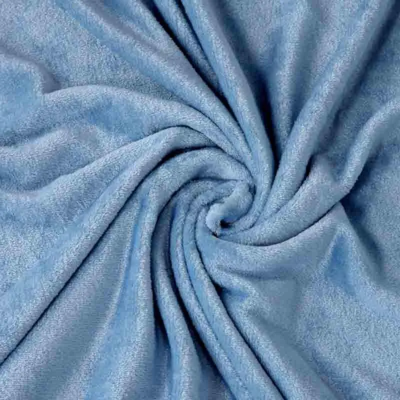 Solid Dust Woollen Bedsheet (Blue) - 130 GSM media 5