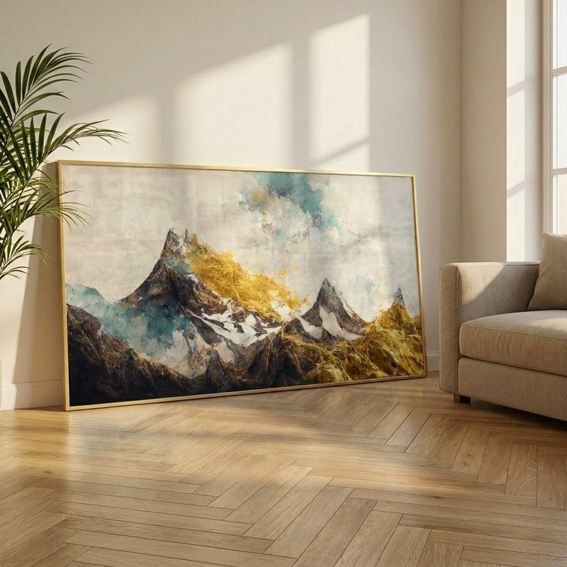 Mountainscape Canvas Wall Painting With Frame