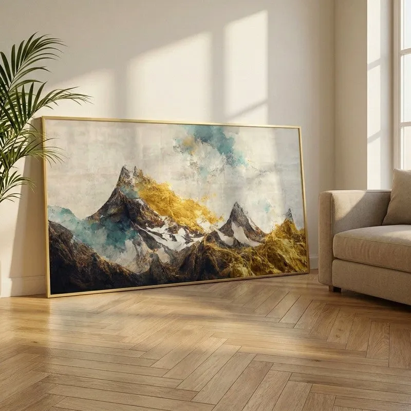 Mountainscape Canvas Wall Painting With Frame media 1