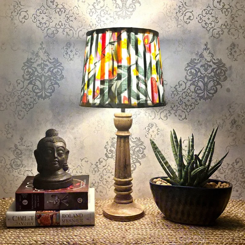 Bloomscape Wooden Base Cotton Table Lamp - Multicolor media 1