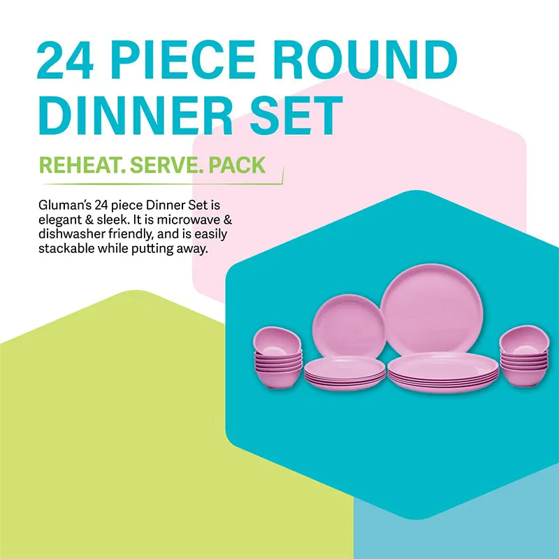 Mihaya Pink Dinner Set (400 ml) - 24 Piece Set media 3