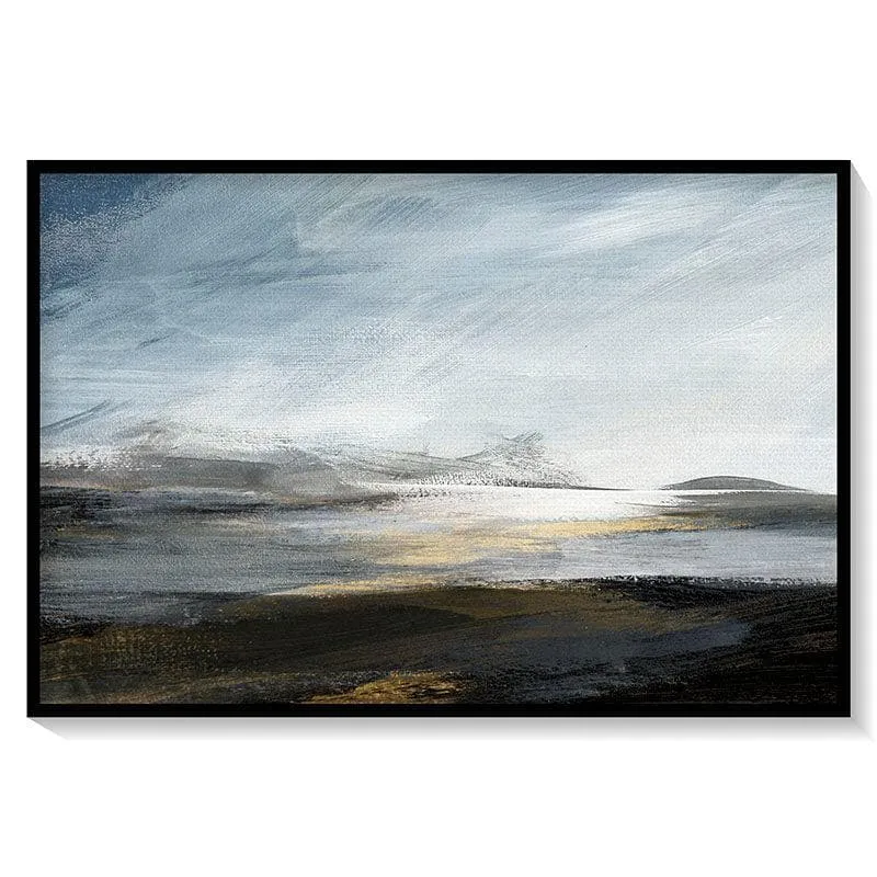 The Gold Texture Canvas Wall Painting - Black Frame media 5