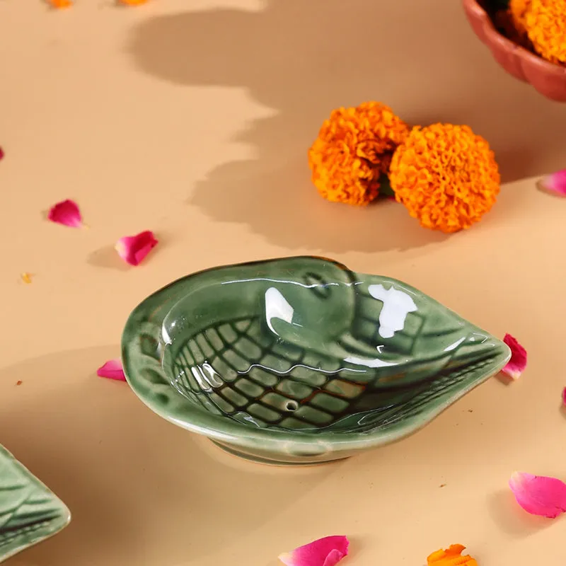 Hamsa Ceramic Incense Holder media 1