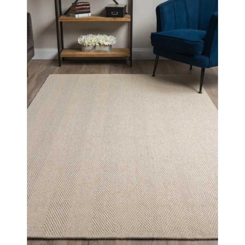 Handloom Hand Loomed Haven Wool Rug - Cream media 3