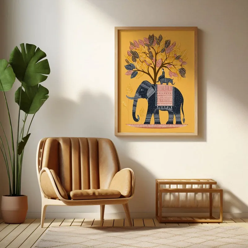 Gajtara Canvas Wall Painting With Brown Frame media 3