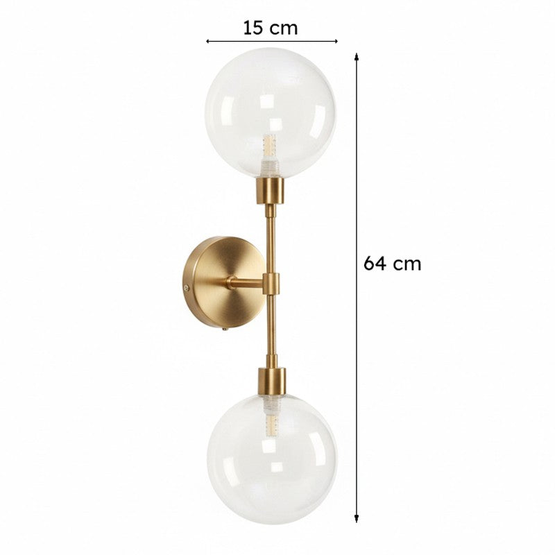 Joash Glass & Metal Wall Lamp - Gold media 8