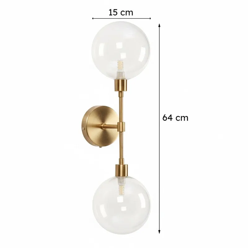 Joash Glass & Metal Wall Lamp - Gold media 8