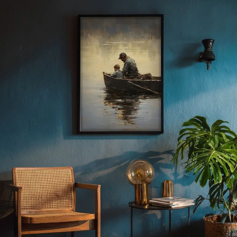 Father & Son Archival Canvas Wall Art - Black Frame media 4
