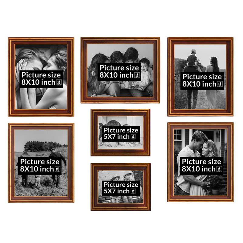 Memories Acrylic Wooden Photo Frames (Brown) - Set Of Seven media 8