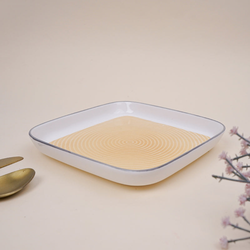 Trovo Yellow Square Snack Plate - Set Of Six image 3