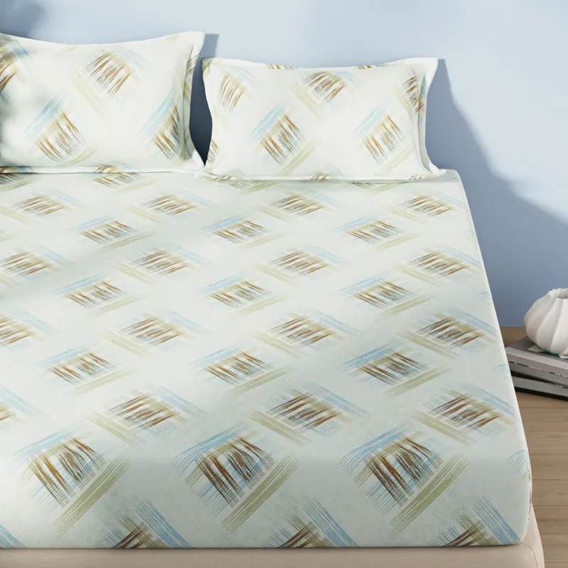 Serina Cotton Bedsheet (Khaki) - 144 TC media 3