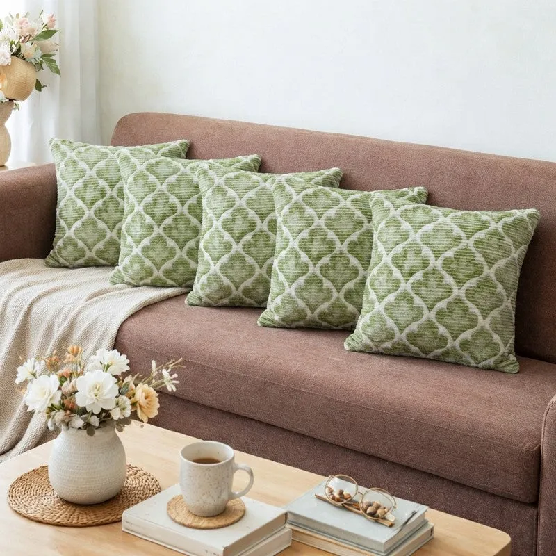 DiagMatrix Cushion Cover (Olive) - Set Of Five media 1