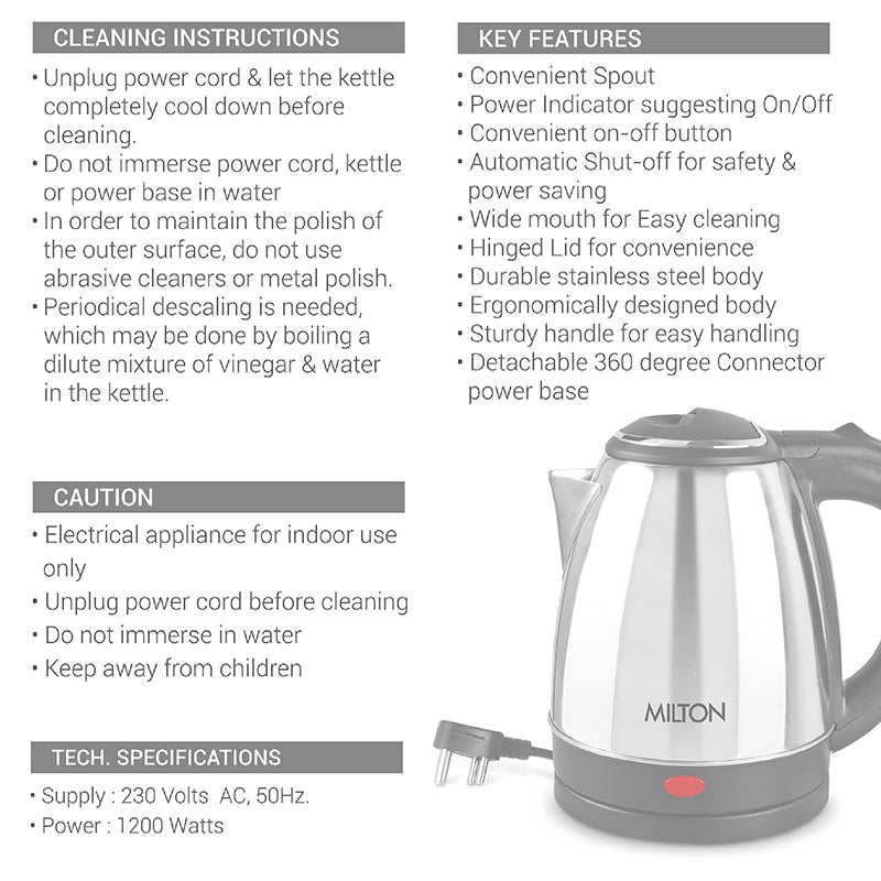 Milton VaporPro 1.2 L Electric Kettle - 1500 W media 10