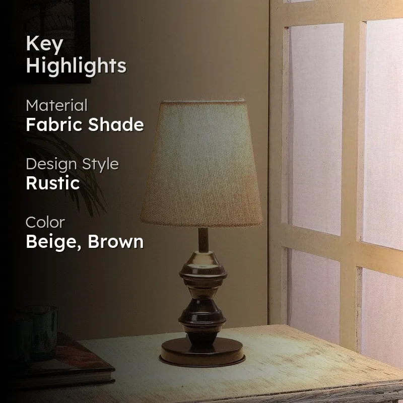 Bria Idony Fabric Table Lamp - Beige,Brown media 2