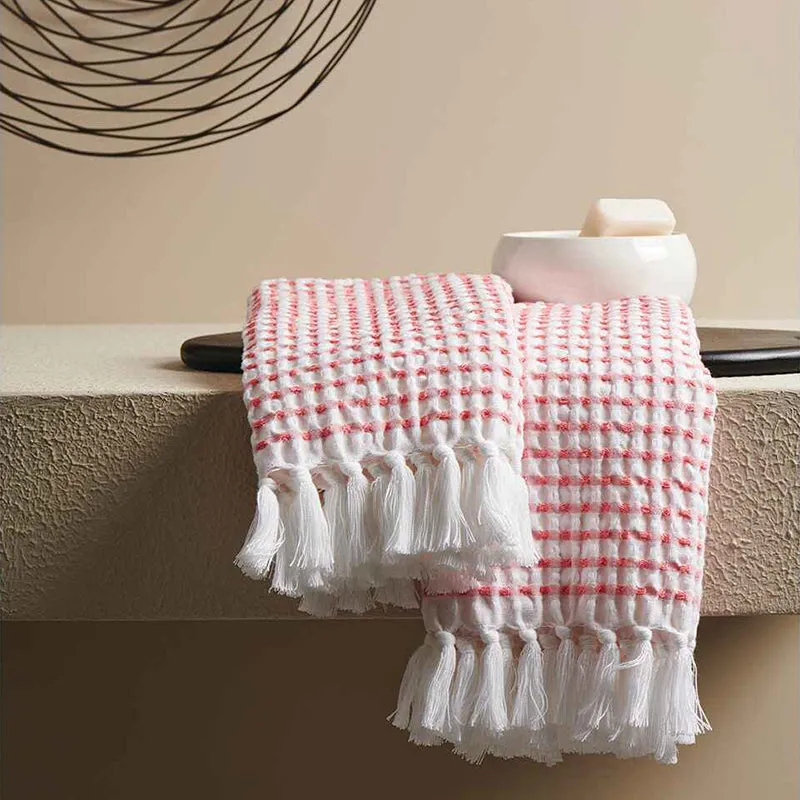 Resho Waffle Towel Combo (Pink) - Four Piece Set media 3