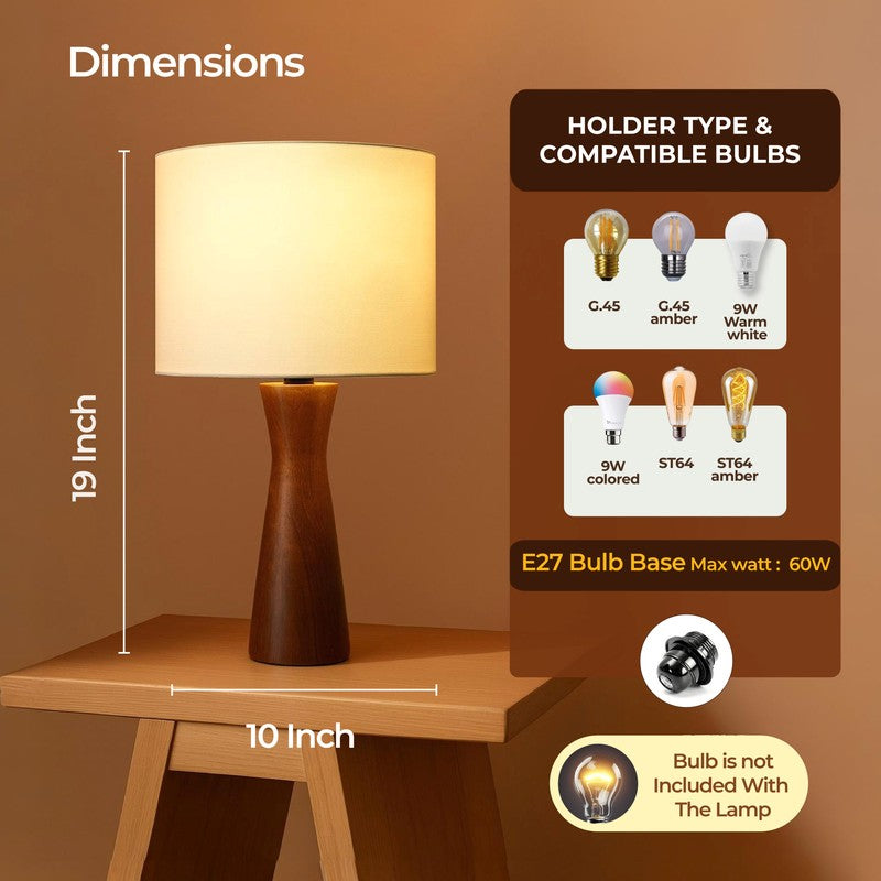 Tapered Stem Mango Wood Table Lamp media 9