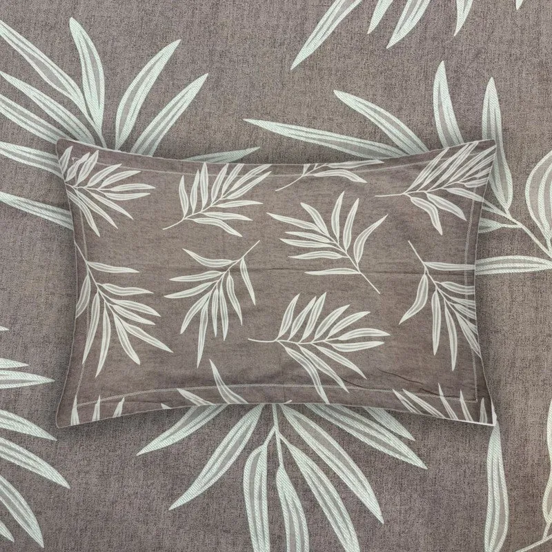 Leaf Mist Cotton Bedsheets (Beige) - 400 TC media 7