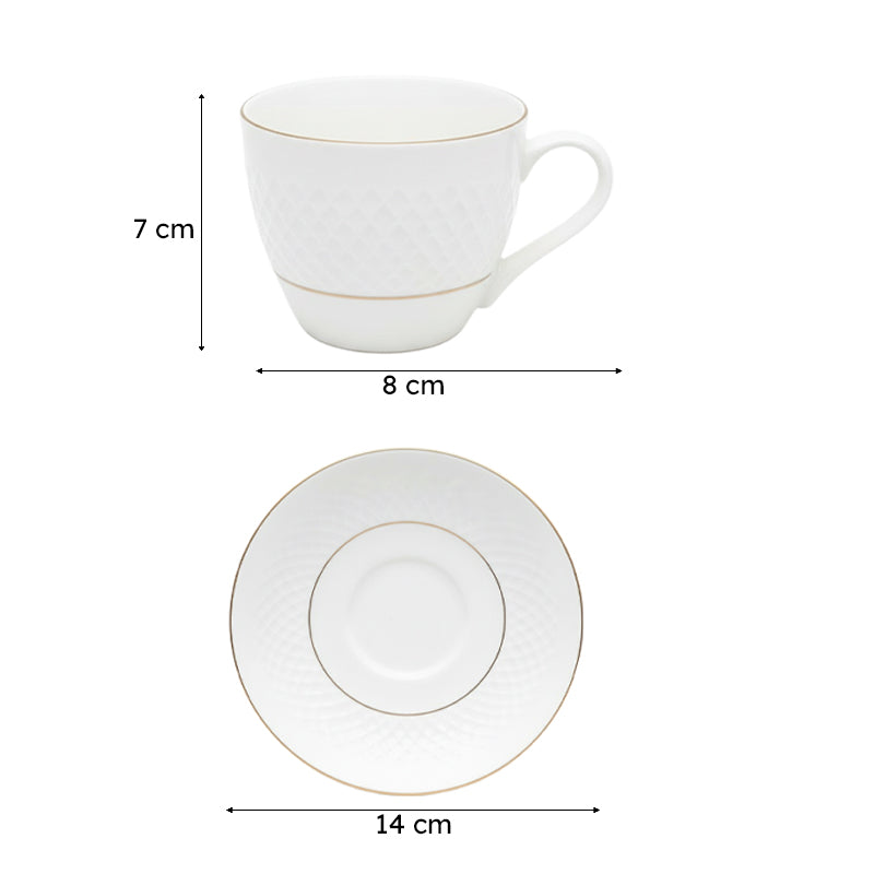 Kane Bone China Cup & Saucer (175 ML) - Twelve Piece Set image 7
