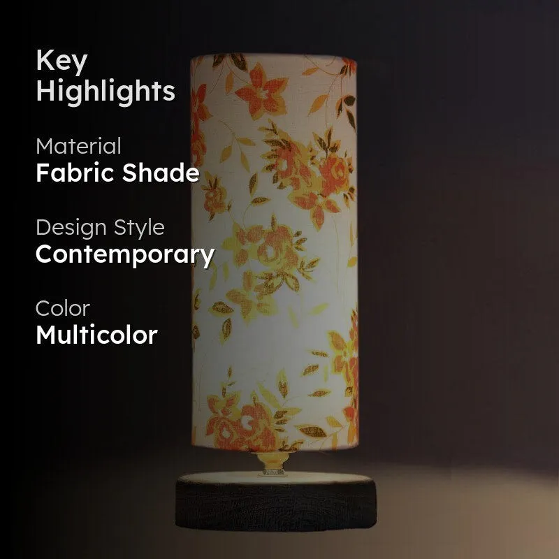 Papilon Cylindrical Fabric Table Lamp - Multicolor media 2