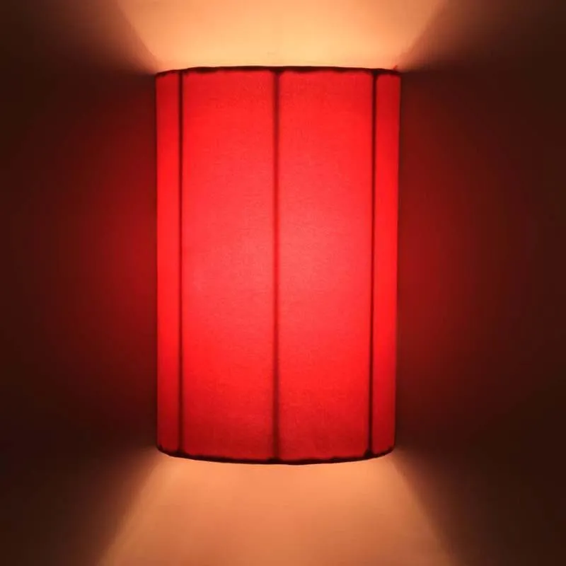 Hemisphere Fabric Wall Lamp - Red media 5