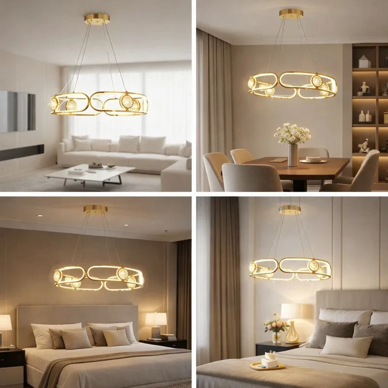 Celestial Loops Metal LED Ceiling Lamp media 6