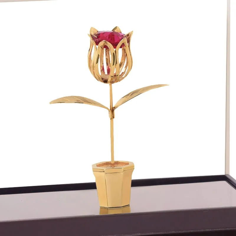 Rose Pot Crown 24K Gold Plated Mild Steel Showpiece media 5