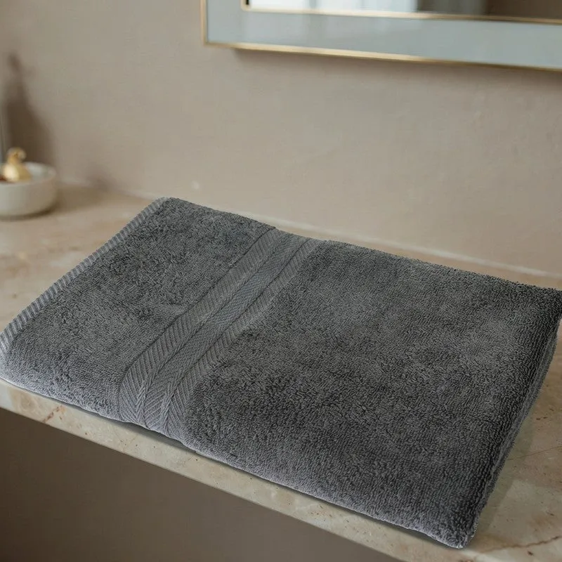 PlushAura Cotton Bath Towel (Dark Grey) media 3
