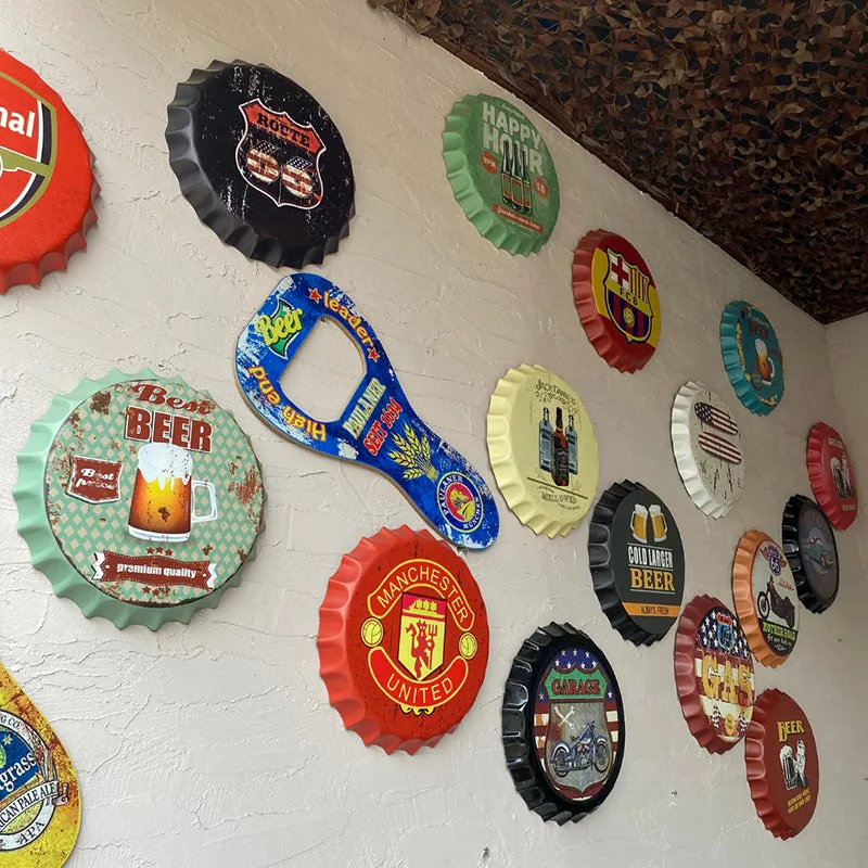 Hoegaarden Beer Bottle Cap Metal Wall Accent - 9