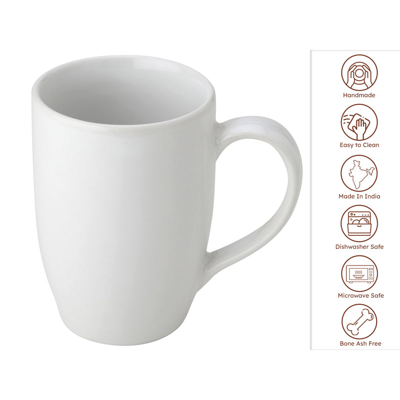 Kopi Ceramic Coffee Mug (White/350 mL Each) - Set Of Four media 6