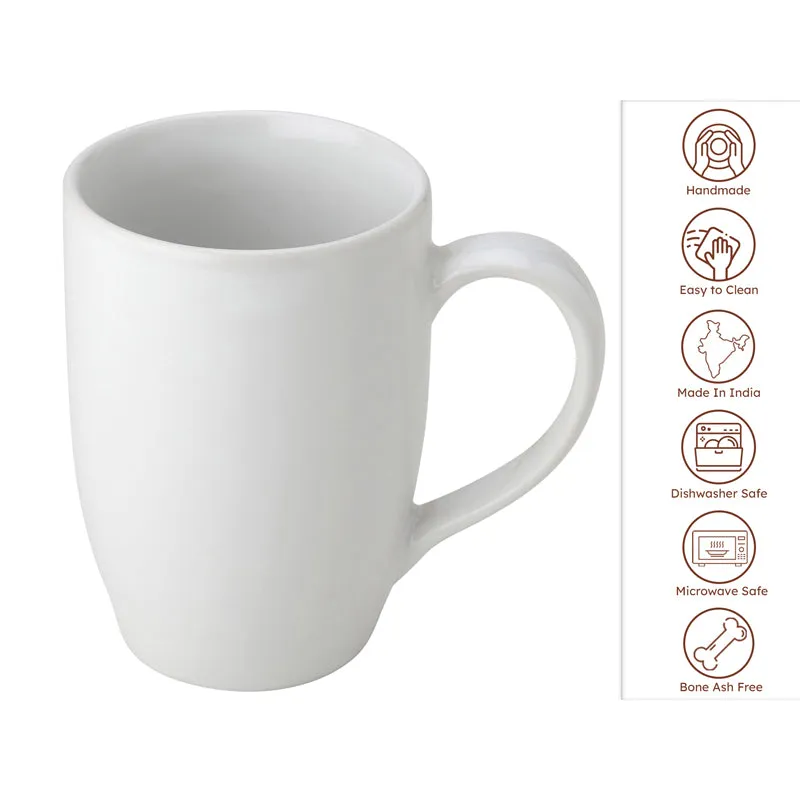 Kopi Ceramic Coffee Mug (White/350 mL Each) - Set Of Four media 6