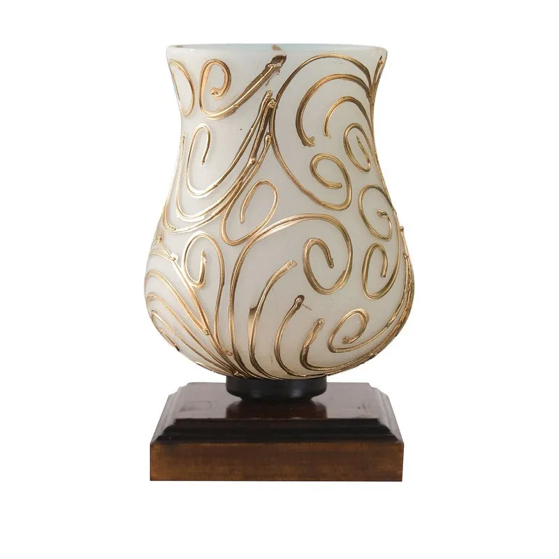 Spark Mosaic Glass Table Lamp - White & Gold media 6