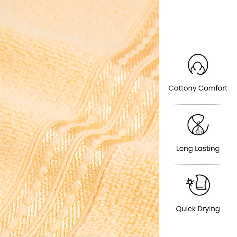 Micro Cotton LuxeDry Solid Hand Towel (Yellow) - Set Of Two media 7