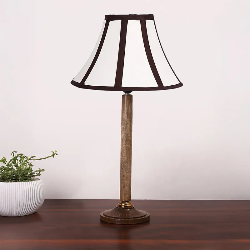 Windsor Wooden Table Lamp - White,Brown media 3